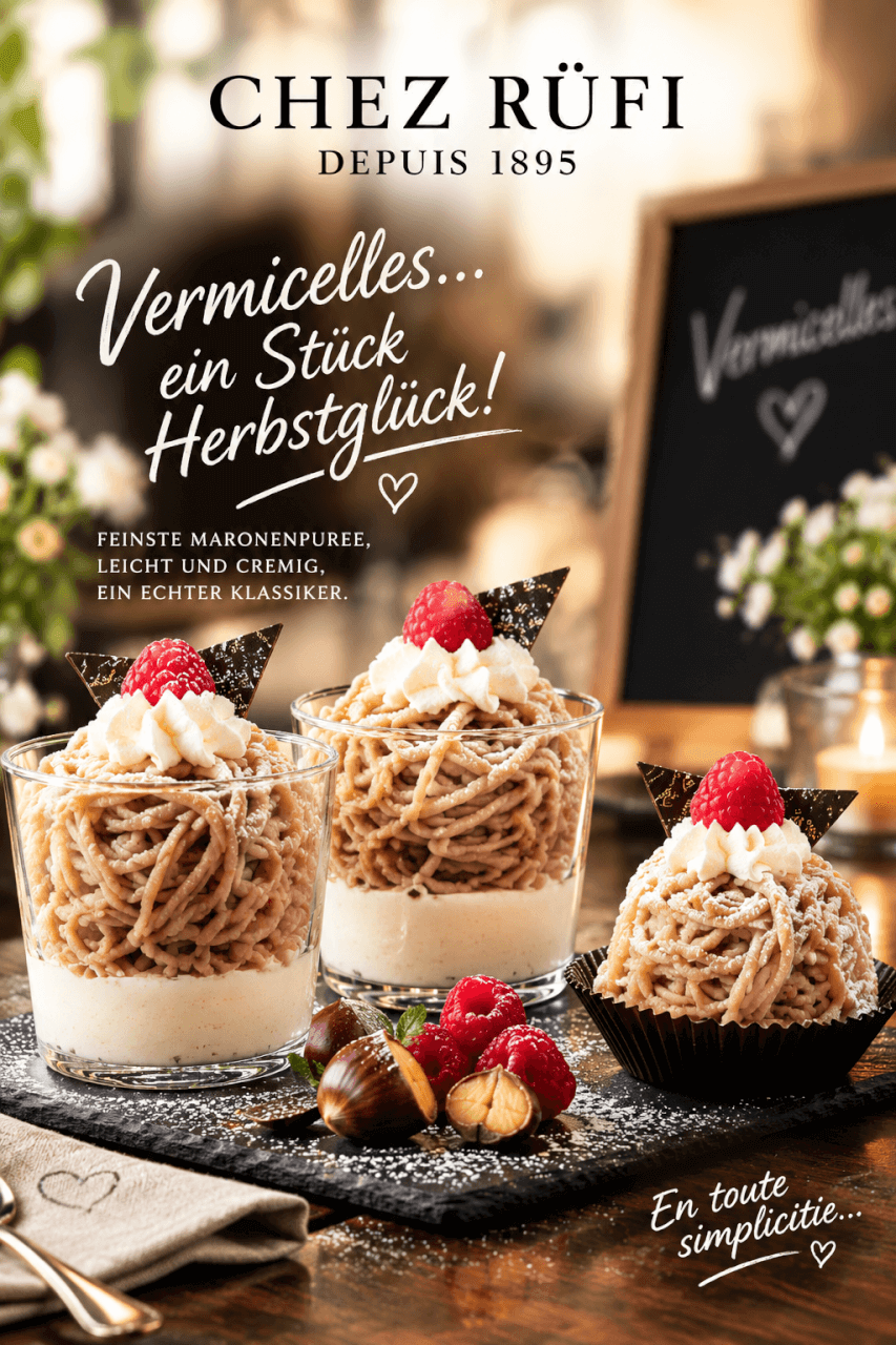 Vermicelles-Spezialitäten von Chez Rüfi